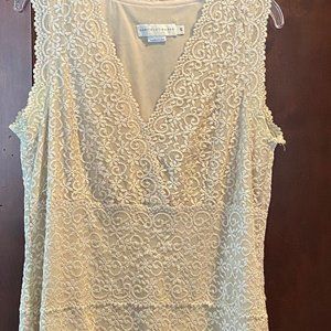 Ivory floral overlay camisole